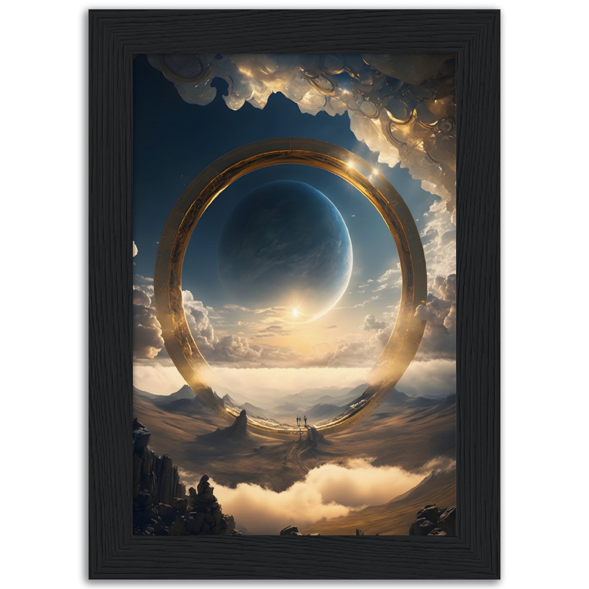 Celestial Ringworld - Wood Frame Museum Paper - Dragons Fable