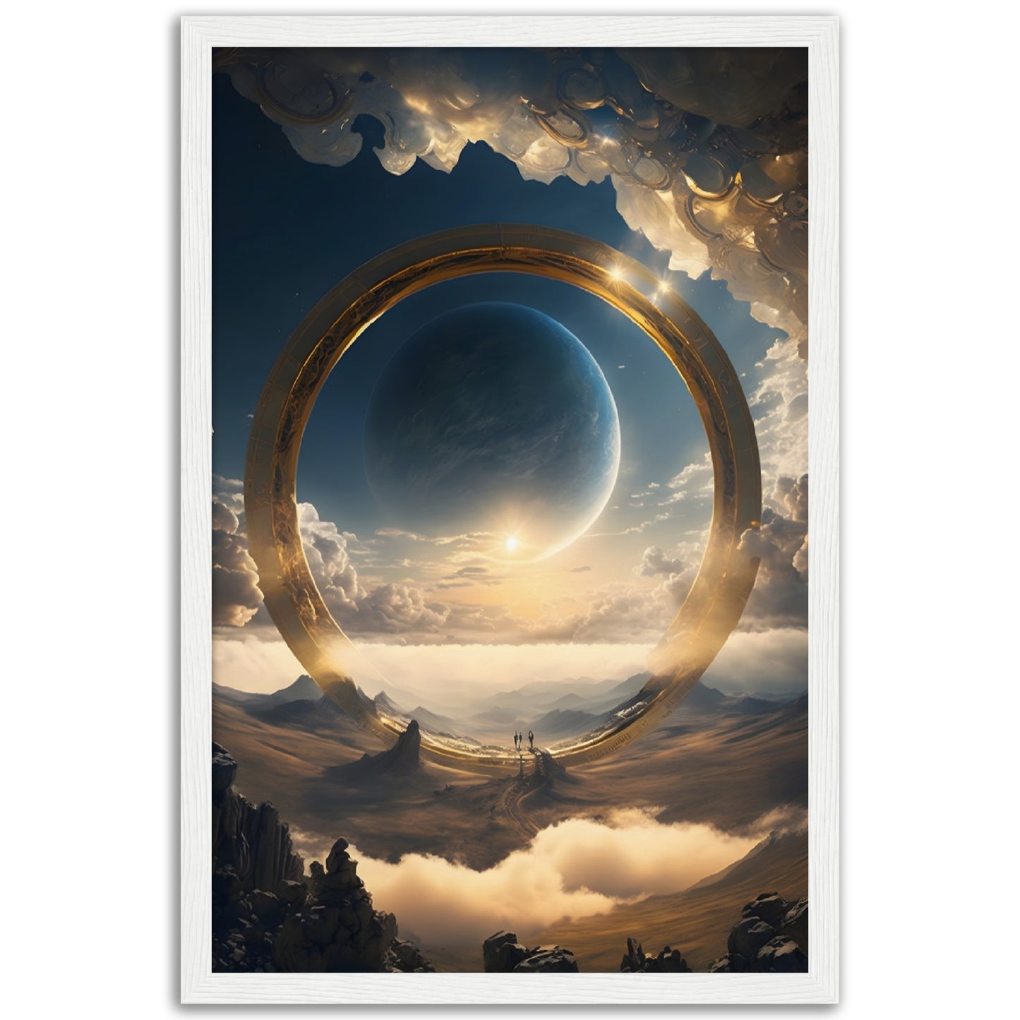 Celestial Ringworld - Wood Frame Museum Paper - Dragons Fable