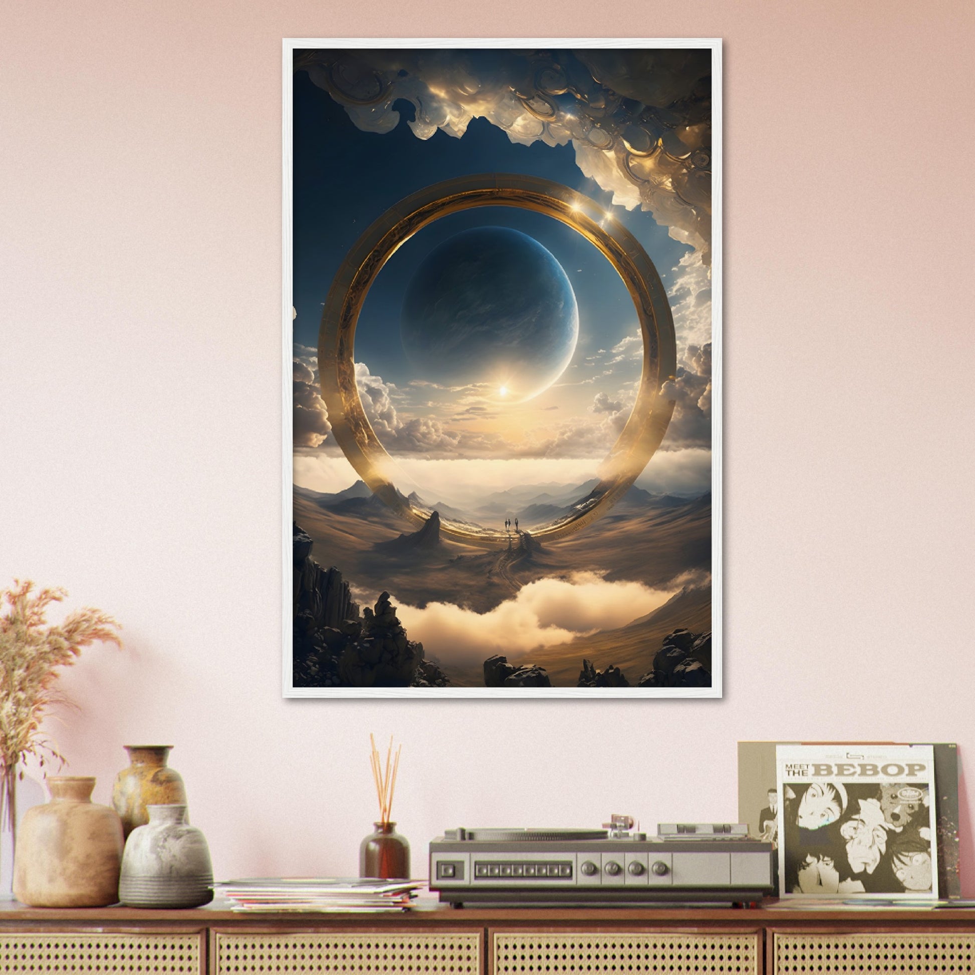 Celestial Ringworld - Wood Frame Museum Paper - Dragons Fable