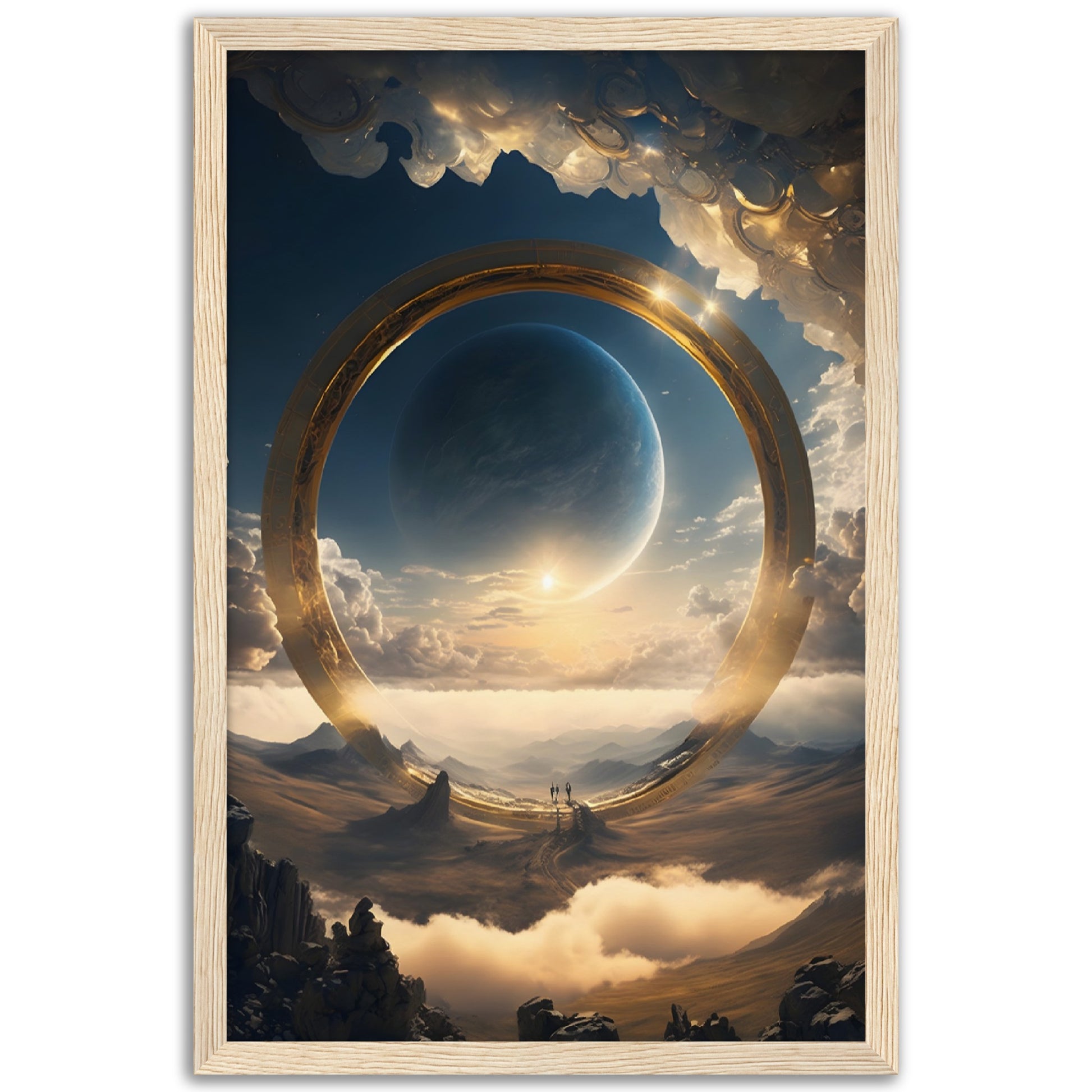 Celestial Ringworld - Wood Frame Museum Paper - Dragons Fable