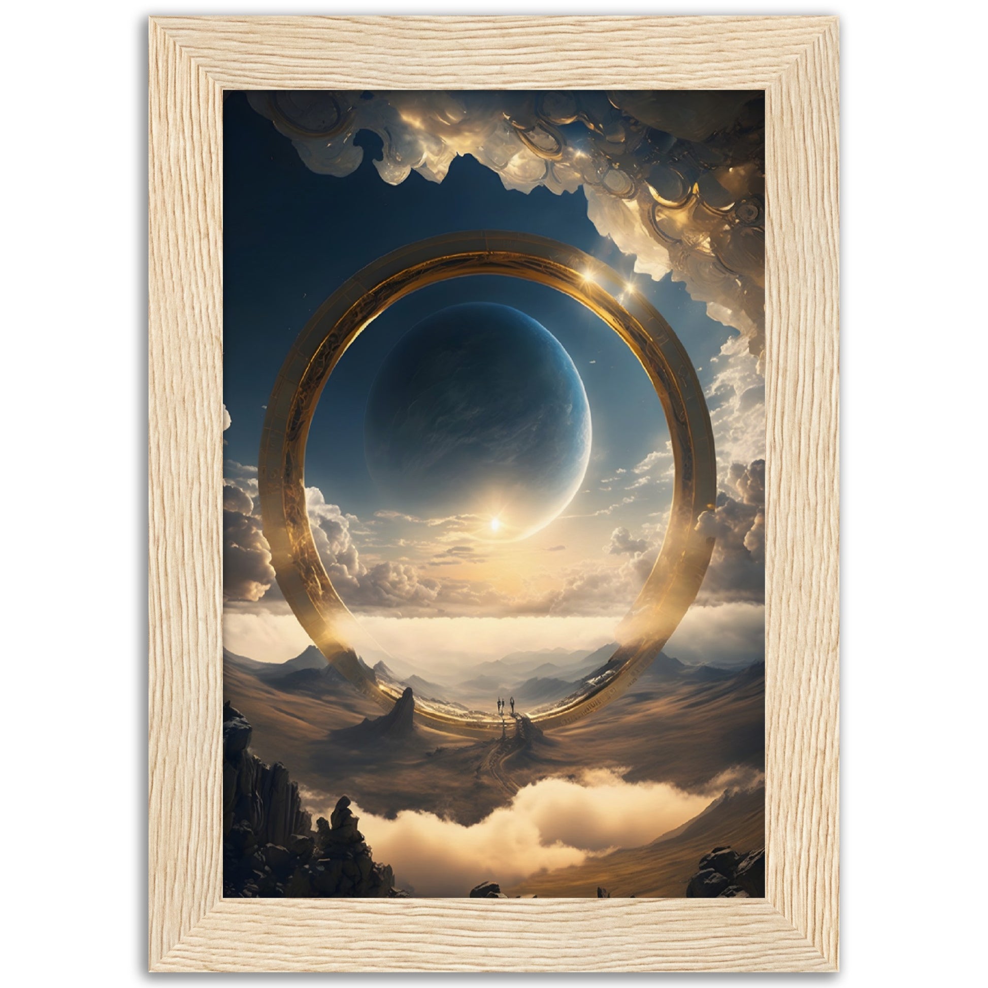 Celestial Ringworld - Wood Frame Museum Paper - Dragons Fable